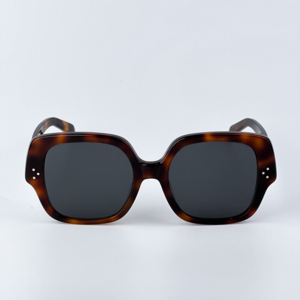 Celine 3 DOTS Women BRAND NEW Sunglasses Havana Smoke Geometric CL40241F 53A - Picture 5 of 11